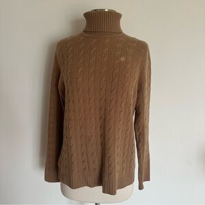 Lilly Pulitzer 100% Cashmere Turtleneck Sweater Brown Sz L